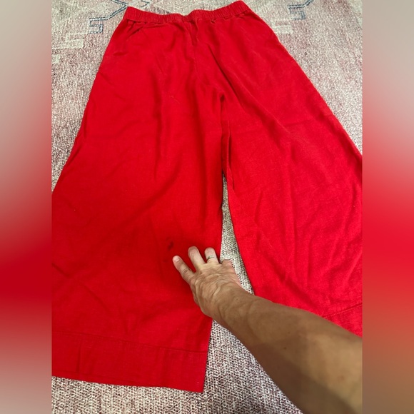 A new day high rise wide leg linen blend Red pants size medium - Picture 10 of 12